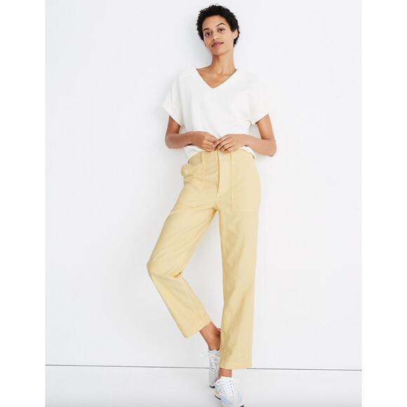 Madewell Griff Fatigue Straight Leg High Rise Chino Pants Women's Size 33 NWT - Picture 1 of 10